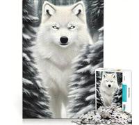 Jigsaw Puzzle 1000 Piece for Adults Tiny White Wolf In The Snow Practical Game Difficult And Challenge Suitable for Desktop Decoration 50x75cm
