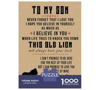 Jigsaw Puzzle 1000 Piece for Adults To My Son Love Dad Puzzle for Adults Family Game Precision Cutting for Birthday, Chrismas 70x50cm/1000pcs