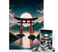 Jigsaw Puzzle 1000 Piece for Adults Torii Gate Middle Lake 1000 Jigsaw Puzzle Home Decoration Toys Gifts Birthday Family Activities (38x52cm)