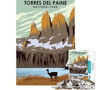 Jigsaw Puzzle 1000 Piece for Adults Torres Del Paine Nat Park Relaxing Games Learning Educational Toys Great Gifts for Games Presents for Women (Size 38x26cm)