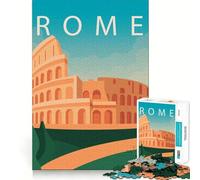 Jigsaw Puzzle 1000 Piece for Adults Travel to Rome Sharp Cut Craft Focus Game Gift Idle Time Game Xmas Scene Art (38x52cm)