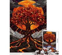 Jigsaw Puzzle 1000 Piece for Adults Tree Of Life Under A Full Moon Fun Games Suitable for Couples Home Decoration Toys Fun at Home Activities, (38x52cm)