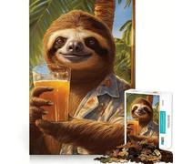 Jigsaw Puzzle 1000 Piece for Adults Tropical Vacation Sloth Sharp Cut Craft Focus Game Gift Idle Time Game Xmas Scene Art(38x26cm)