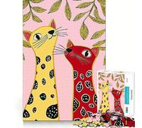 Jigsaw Puzzle 1000 Piece for Adults Two Cats in Love Sharp Cut Craft Focus Game Gift Idle Time Game Xmas Scene Art (50x75cm)