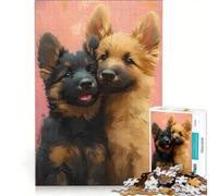 Jigsaw Puzzle 1000 Piece for Adults Two German Shepherd Puppies Impossible Game Home Decoration Deal As Gifts for The Whole Family 50x75cm
