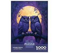 Jigsaw Puzzle 1000 Piece for Adults Two Owls Under The Moonlight Adult Jigsaw Hands-on Game Staycation Kill Time Stress Reduction Gifts 38x26cm/1000pcs