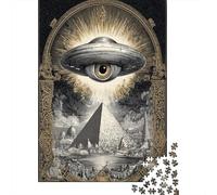 Jigsaw Puzzle 1000 Piece for Adults UFO Over Pyramid Jigsaws for Adults Family Game Wall Decoration Deal As Gifts for The Whole Family 70x50cm/1000pcs