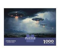 Jigsaw Puzzle 1000 Piece for Adults UFOs Hovering Over Landscape Puzzle for Adults Family Game Precision Cutting for Birthday, Chrismas 70x50cm/1000pcs