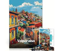 Jigsaw Puzzle 1000 Piece for Adults Valparaiso, Chile Cityscape Sharp Cut Craft Focus Game Gift Idle Time Game Xmas Scene Art (50x75cm)