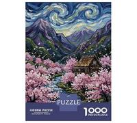 Jigsaw Puzzle 1000 Piece for Adults Van Gogh Inspired Japanese Village Painting Puzzle for Adults Hands-on Game Improve Memory Stress Reduction Gifts 38x26cm/1000pcs