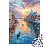 Jigsaw Puzzle 1000 Piece for Adults Venice Sunset Gondola Ride Jigsaw Toy Wall Decor Analysis And Logic Deal As Gifts for The Whole Family 70x50cm/1000pcs