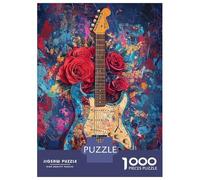 Jigsaw Puzzle 1000 Piece for Adults Vibrant Guitar Art -7 Adult Jigsaw Hands-on Game Staycation Kill Time Stress Reduction Gifts 70x50cm/1000pcs