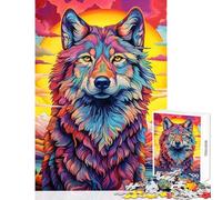 Jigsaw Puzzle 1000 Piece for Adults Vibrant Highland Wolf Educational Game Wall Art Toy Wall Decor Artists' Collection, Fine Arts (38x52cm)