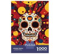 Jigsaw Puzzle 1000 Piece for Adults Vibrant Skull Art -3 Puzzle for Adults Hands-on Game Improve Memory Stress Reduction Gifts 70x50cm/1000pcs