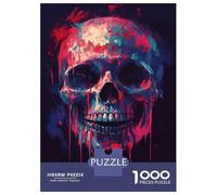 Jigsaw Puzzle 1000 Piece for Adults Vibrant Skull Art Puzzle for Adults Hands-on Game Improve Memory Stress Reduction Gifts 52x38cm/1000pcs