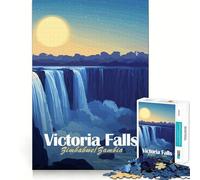 Jigsaw Puzzle 1000 Piece for Adults Victoria Falls, Zimbabwe∕Zambia Sharp Cut Craft Focus Game Gift Idle Time Game Xmas Scene Art (50x75cm)