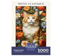 Jigsaw Puzzle 1000 Piece for Adults Victorian Cute Kitty Puzzle for Adults Hands-on Game Improve Memory Stress Reduction Gifts 52x38cm/1000pcs