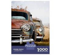 Jigsaw Puzzle 1000 Piece for Adults Vintage Car in The Field Adult Jigsaw Hands-on Game Staycation Kill Time Stress Reduction Gifts 52x38cm/1000pcs