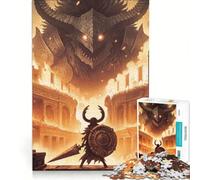 Jigsaw Puzzle 1000 Piece for Adults Warrior Facing A Colossal Demon Impossible Game Home Decoration Deal As Gifts for The Whole Family 38x52cm
