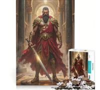 Jigsaw Puzzle 1000 Piece for Adults Warrior with Sword in Golden Armor Impossible Game Home Decoration Deal As Gifts for The Whole Family 38x52cm