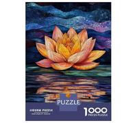 Jigsaw Puzzle 1000 Piece for Adults Water Lily Reflection Stained Glass Art Puzzles for Adults Family Game Birthday Present Deal As Gifts for The Whole Family 70x50cm/1000pcs