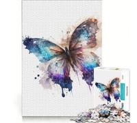 Jigsaw Puzzle 1000 Piece for Adults Watercolor Butterfly Impossible Game Home Decoration Deal As Gifts for The Whole Family 38x26cm