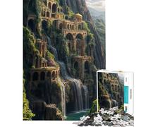 Jigsaw Puzzle 1000 Piece for Adults Waterfall Cityscape with Arches And Architecture Puzzles for Adults Family Game For Family Fun for Birthday, Chrismas (Size 38x52cm)