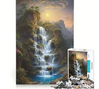 Jigsaw Puzzle 1000 Piece for Adults Waterfall in A Mountain Valley Impossible Game Home Decoration Deal As Gifts for The Whole Family 38x52cm