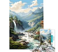 Jigsaw Puzzle 1000 Piece for Adults WaterFall Landscapes Paint Challenging To Complete Pattern Assembly Home Decoration Toys for And from 14 Years And over (38X26cm)