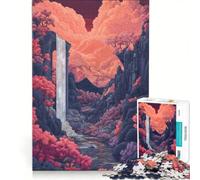 Jigsaw Puzzle 1000 Piece for Adults Waterfall Ruin Valley Impossible Game Home Decoration Deal As Gifts for The Whole Family 50x75cm