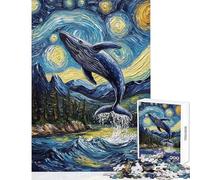 Jigsaw Puzzle 1000 Piece for Adults Whale's Night Leap Jigsaws for Adults Brain Teaser Game Stress Reliever Help The Brain Exercise (Size 50x75cm)