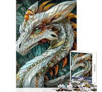 Jigsaw Puzzle 1000 Piece for Adults White Fantasy Dragon Beast Impossible Game Learning Educational DIY Toys Artists' Collection, Fine Arts (52X38cm)