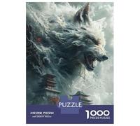 Jigsaw Puzzle 1000 Piece for Adults White Fox Chinese Temples Adult Jigsaw Hands-on Game Staycation Kill Time Stress Reduction Gifts 38x26cm/1000pcs