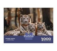 Jigsaw Puzzle 1000 Piece for Adults White Tiger Family in Forest Jigsaw for Adults Fun Games Analysis And Logic Deal As Gifts for The Whole Family 70x50cm/1000pcs