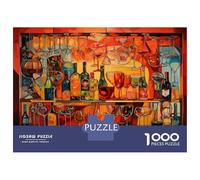 Jigsaw Puzzle 1000 Piece for Adults Wine Bar Art Print Puzzle for Adults Family Game Precision Cutting for Birthday, Chrismas 38x26cm/1000pcs