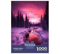 Jigsaw Puzzle 1000 Piece for Adults Winter River Sunset Adult Jigsaw Hands-on Game Staycation Kill Time Stress Reduction Gifts 52x38cm/1000pcs