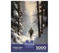 Jigsaw Puzzle 1000 Piece for Adults Winter Wonderland Skier Jigsaw Puzzle Fun Games A Work of Art Deal As Gifts for The Whole Family 52x38cm/1000pcs