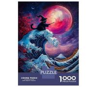 Jigsaw Puzzle 1000 Piece for Adults Wizard Cat And The Great Wave Puzzles for Adults Family Game Birthday Present Deal As Gifts for The Whole Family 38x26cm/1000pcs