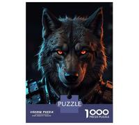 Jigsaw Puzzle 1000 Piece for Adults Wolf with Glowing Eyes Adult Jigsaw Hands-on Game Staycation Kill Time Stress Reduction Gifts 70x50cm/1000pcs