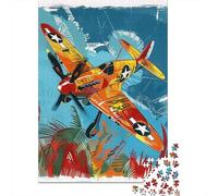 Jigsaw Puzzle 1000 Piece for Adults World War II Airplane Art Print Jigsaw Toy Wall Decor Analysis And Logic Deal As Gifts for The Whole Family 52x38cm/1000pcs