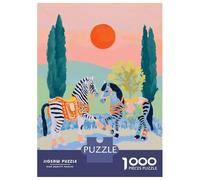 Jigsaw Puzzle 1000 Piece for Adults Zebras in A Dreamy Landscape Jigsaw Toy Wall Decor Analysis And Logic Deal As Gifts for The Whole Family 52x38cm/1000pcs