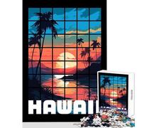 Jigsaw Puzzle 1000 Piece for Adults Zen Calm Hawaii Sunset Adult Jigsaw Puzzles Birthday Present Every Piece Is Unique - Challenging Family Fun Game (50x75cm)