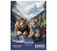 Jigsaw Puzzle 1000 Piece for Teenagers A Lion And A Tiger Puzzles for Adults Fun Games Wall Decoration Stress Reduction Gifts 38x26cm/1000pcs