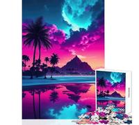 Jigsaw Puzzle 1000 Piece for Teenagers Aesthetic Beach Sunset Toy Wall Decor Art Work Gift Practical Game Help The Brain Exercise Size 38x52cm