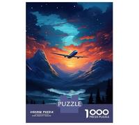 Jigsaw Puzzle 1000 Piece for Teenagers Airplane Travels Over Land Puzzles for Adults Brain Teaser Game Analysis And Logic Help The Brain Exercise 38x26cm/1000pcs