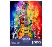 Jigsaw Puzzle 1000 Piece for Teenagers Alcohol Ink Guitar Jigsaw for Adults DIY Toys Pattern Assembly for Birthday, Chrismas 52x38cm/1000pcs