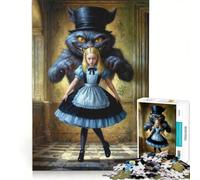 Jigsaw Puzzle 1000 Piece for Teenagers Alice And The Cheshire Cat, Relaxing Games, Challenging To Complete, Improving Love between Couples 50x75cm