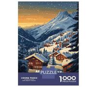 Jigsaw Puzzle 1000 Piece for Teenagers Alpe Dhuez Ski Village Teenager Puzzles Hands-on Game Improve Memory Unique Birthday And Gifts 38x26cm/1000pcs