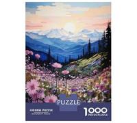 Jigsaw Puzzle 1000 Piece for Teenagers Alpine Wildflower Sunset Jigsaw for Adults Hands-on Game Difficult Hard Stress Reduction Gifts 38x26cm/1000pcs