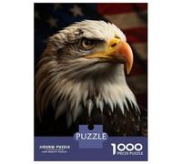 Jigsaw Puzzle 1000 Piece for Teenagers American Bald Eagle Flag Jigsaw for Adults Hands-on Game Difficult Hard Stress Reduction Gifts 70x50cm/1000pcs